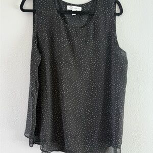 Cristina B Black Polka Dot Sleeveless Top